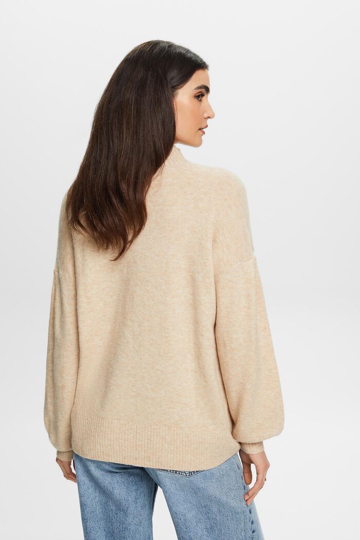 Sweater med høj hals, SAND, detail image number 3