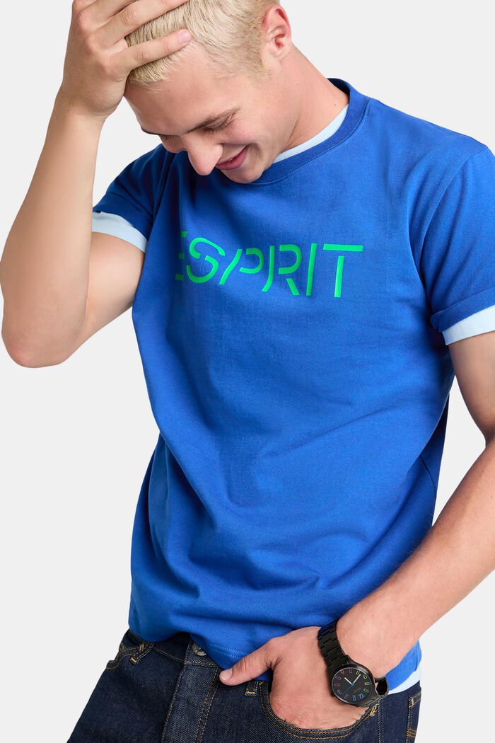 Unisex T-shirt i bomuldsjersey med logo, BRIGHT BLUE, detail image number 2