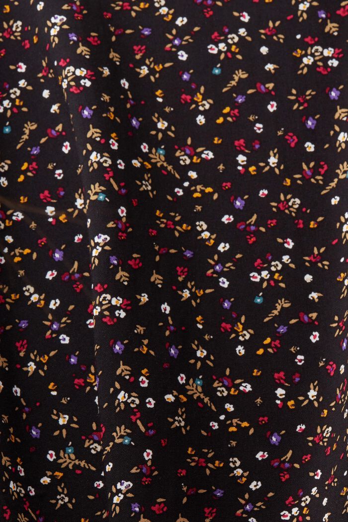 Blomstret bluse med V-hals, LENZING™ ECOVERO™, BLACK, detail image number 5