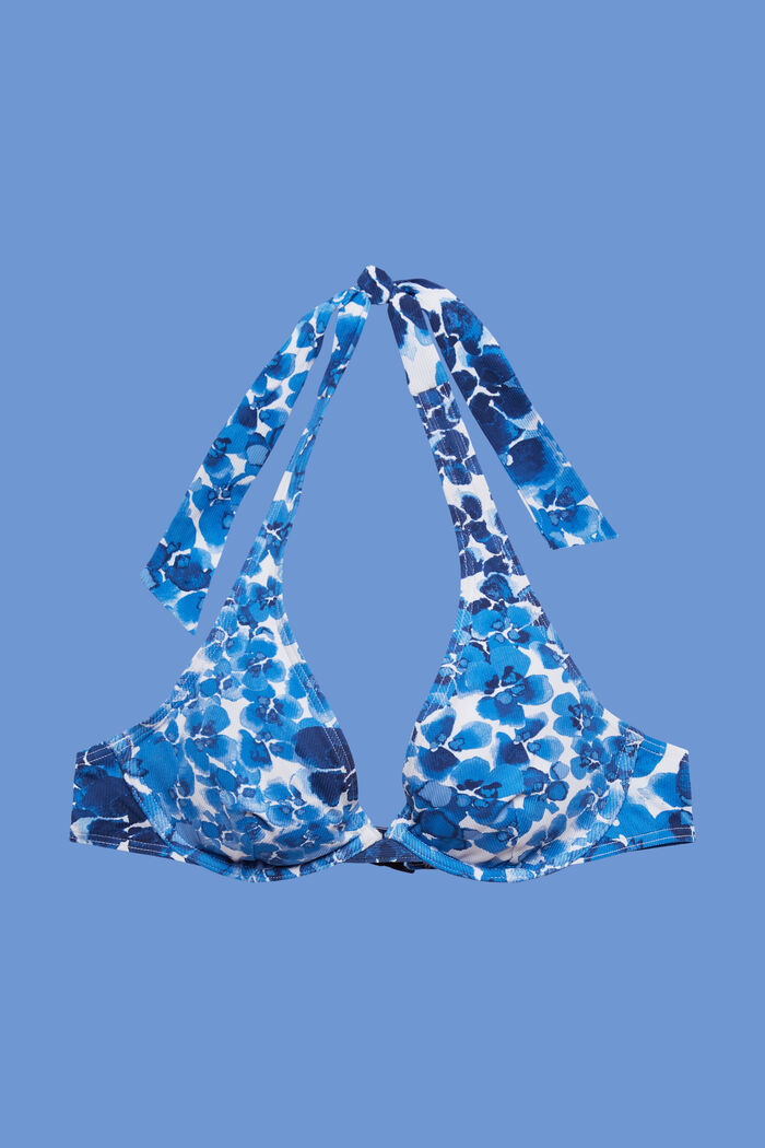 Genanvendt: halterneck-bikinitop med bøjle, BLUE, detail image number 4