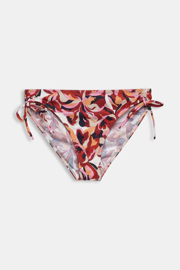 Carilo beach-bikinitrusser med blomsterprint, DARK RED, detail image number 4