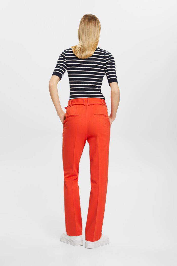 Bukser med høj talje og bælte, ORANGE RED, detail image number 3