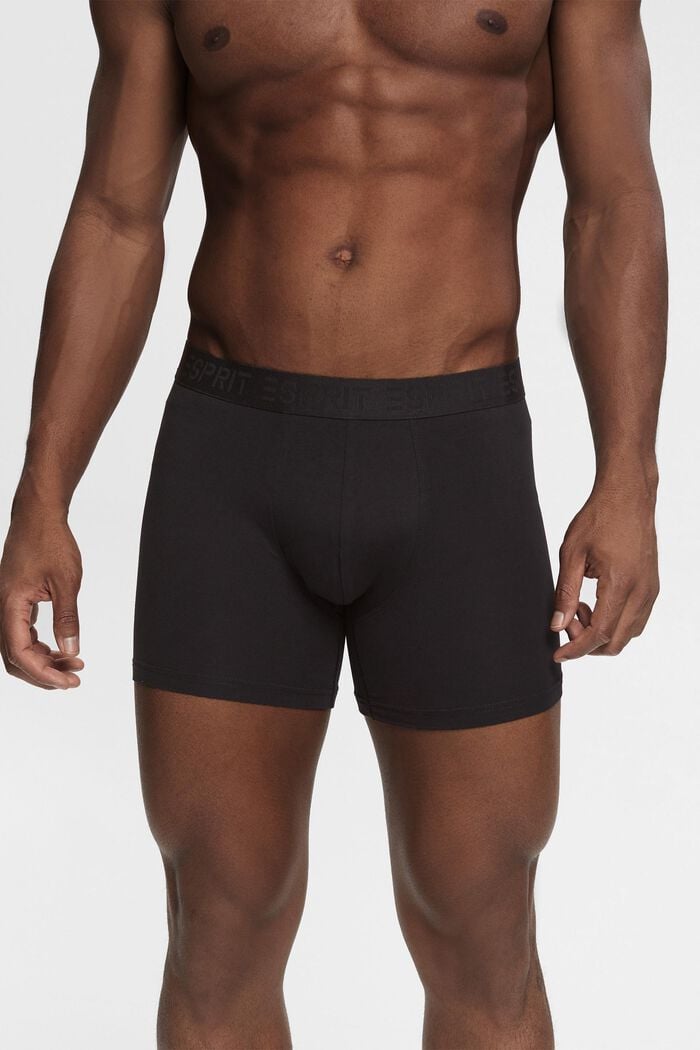 Multipakke med lange shorts i bomuldsstretch til mænd, BLACK, detail image number 1