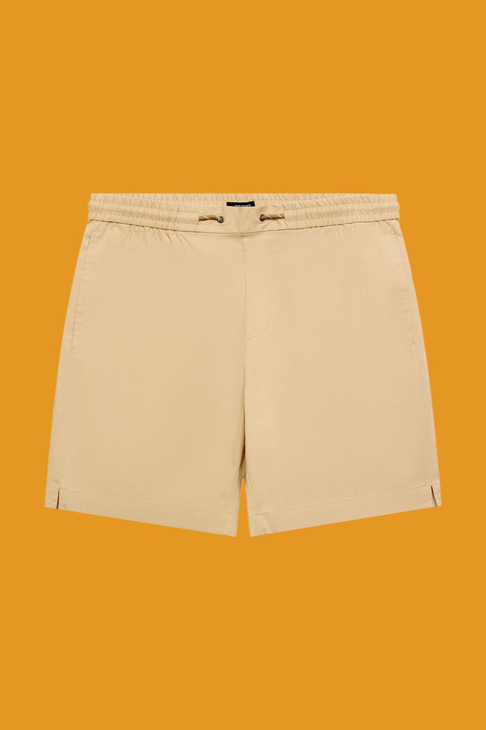 Pull on-shorts i poplin af bomuld, SAND, detail image number 7