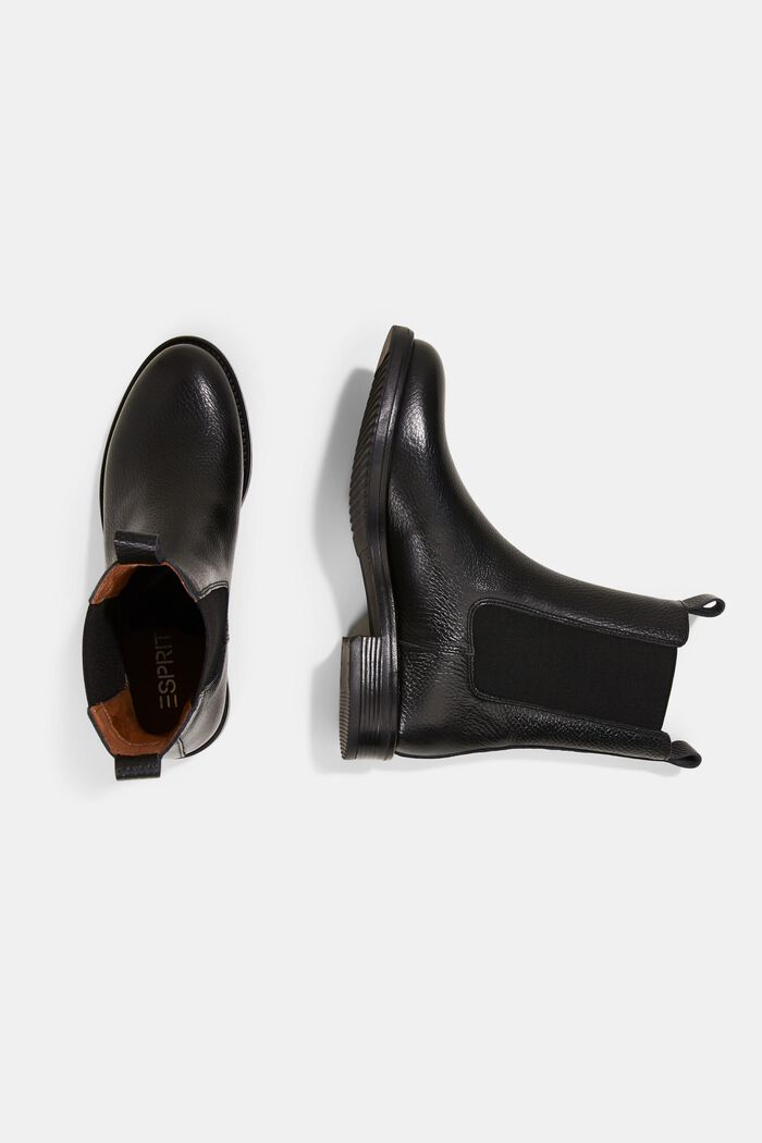 Chelsea-støvler i glat læder, BLACK, detail image number 1