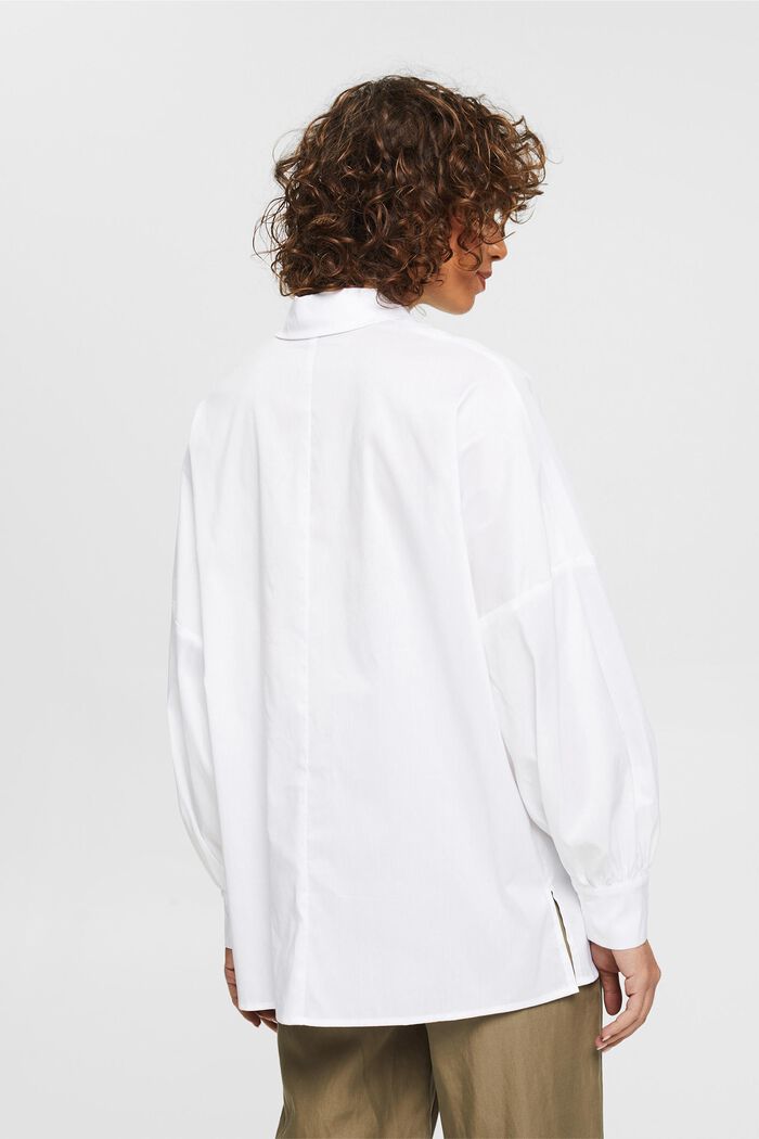 Bluse i oversized denimlook, WHITE, detail image number 3