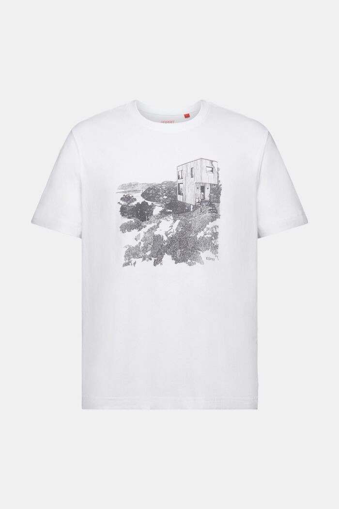 T-shirt med grafisk print, WHITE, detail image number 6