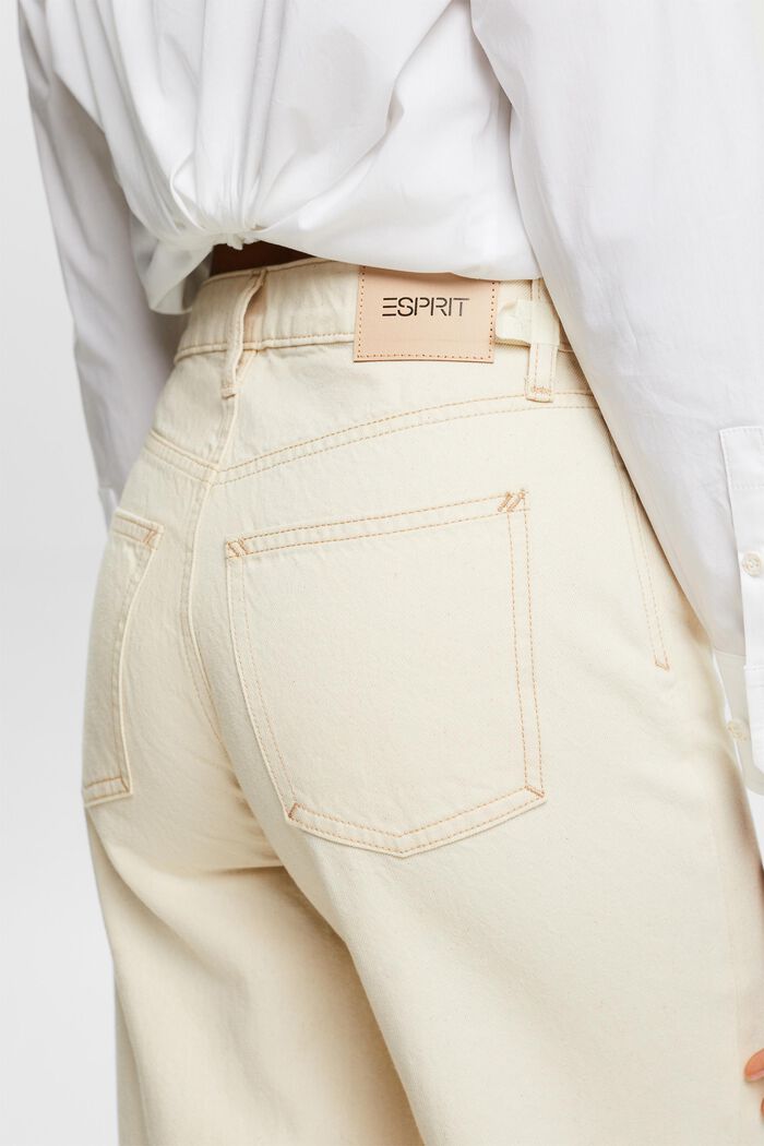Retro-jeans med høj talje og vide ben, OFF WHITE, detail image number 3