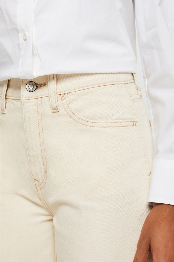 Retro-jeans med høj talje og vide ben, OFF WHITE, detail image number 4