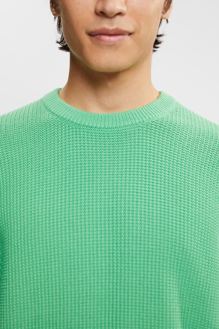 Pullover i ren bomuld, GREEN, detail image number 0