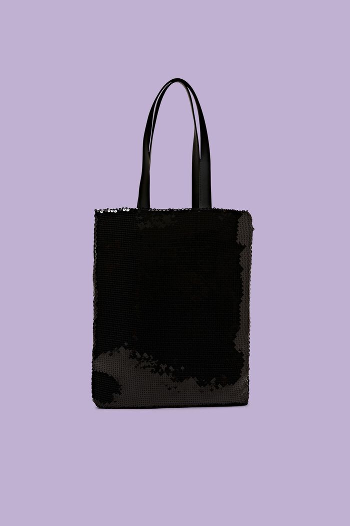 Tote bag med pailletter, BLACK, detail image number 0