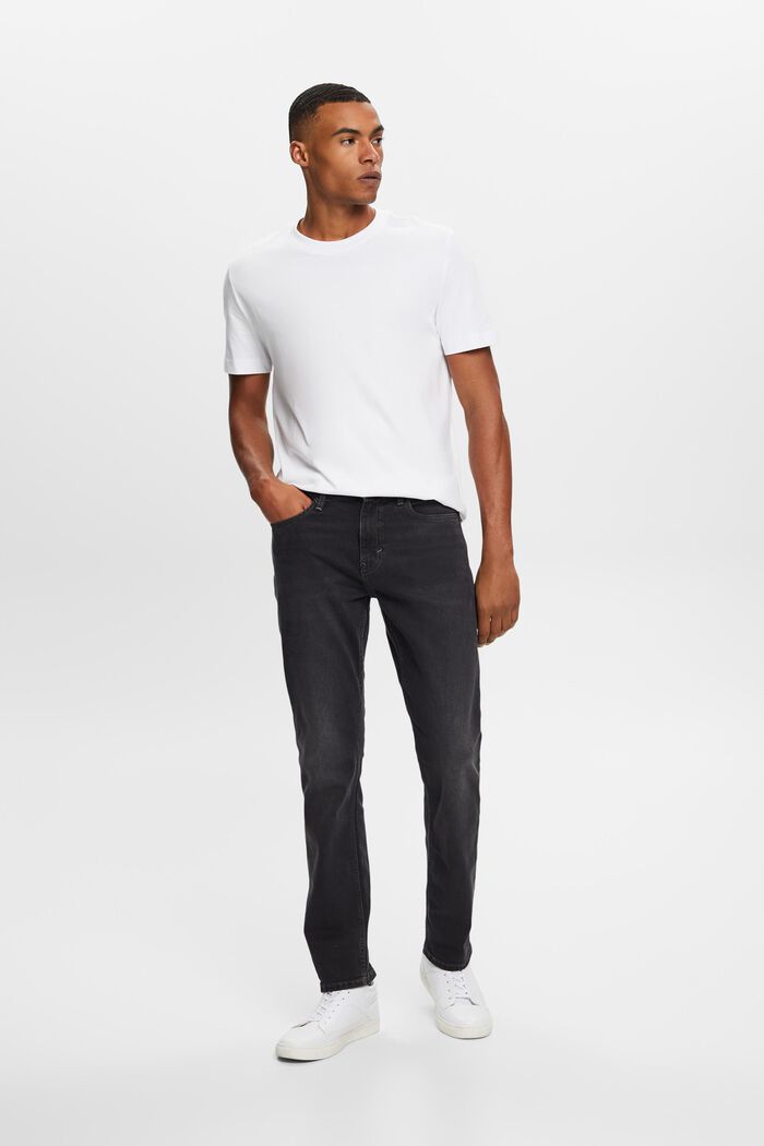 Slim jeans med mellemhøj talje, BLACK DARK WASHED, detail image number 5