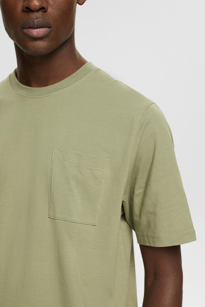 Jersey-T-shirt, 100% bomuld, LIGHT KHAKI, detail image number 2