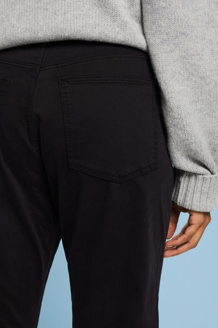 Twill-bukser i slim fit, BLACK, detail image number 4