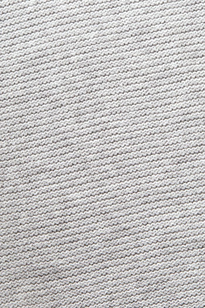 Tekstureret strikpullover med V-hals, LIGHT GREY, detail image number 5