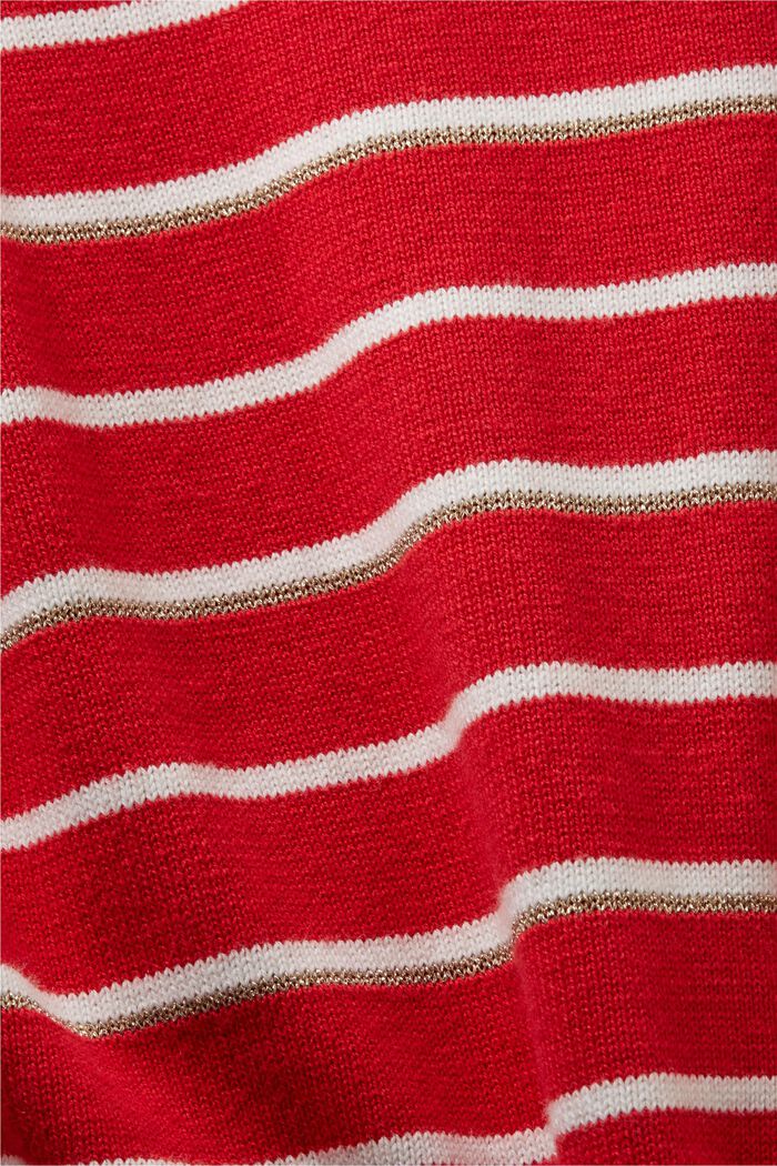 Stribet pullover i strik med kashmir, RED, detail image number 5