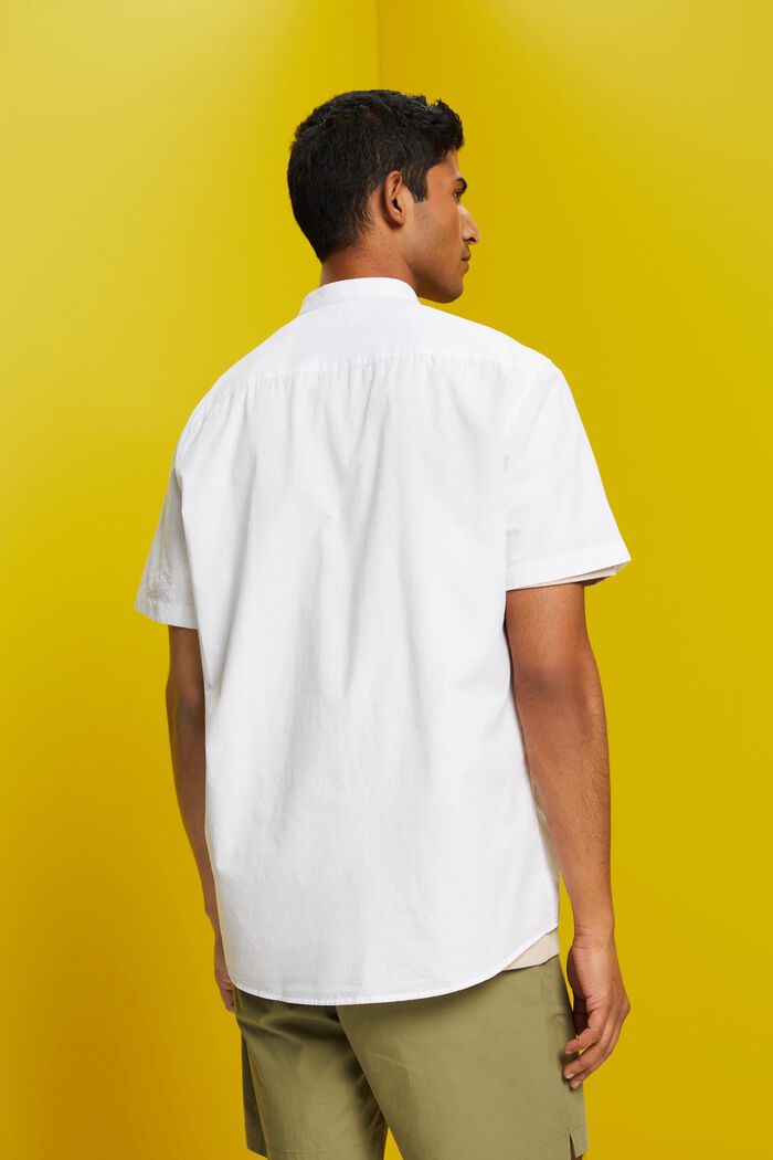 Bomuldsskjorte med standkrave, WHITE, detail image number 3