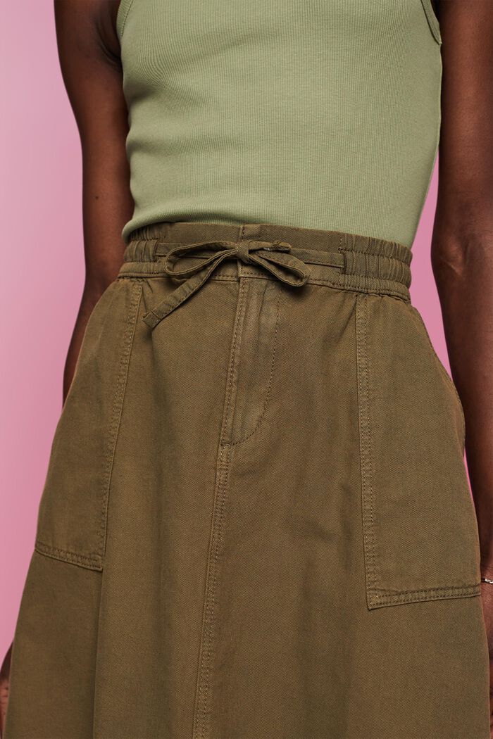 Kort nederdel med elastisk linning, KHAKI GREEN, detail image number 2