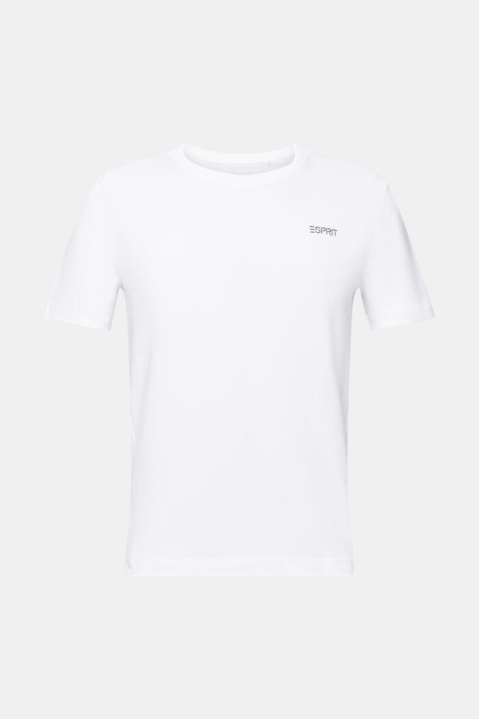 T-shirt i bomuldsjersey med logo, WHITE, detail image number 6