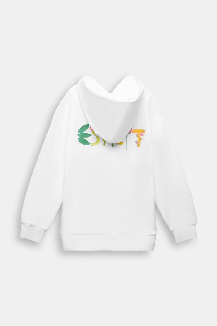 Sweatshirt i bomuld med hætte og logo, WHITE, detail image number 3