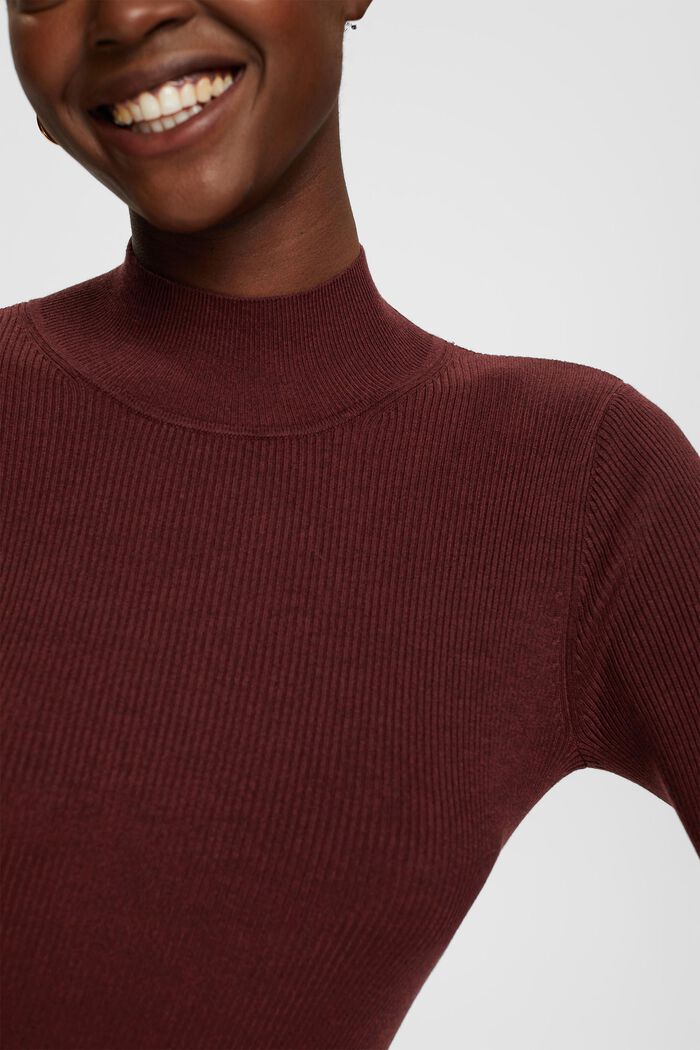 Ribbet pullover, LENZING™ ECOVERO™, BORDEAUX RED, detail image number 0