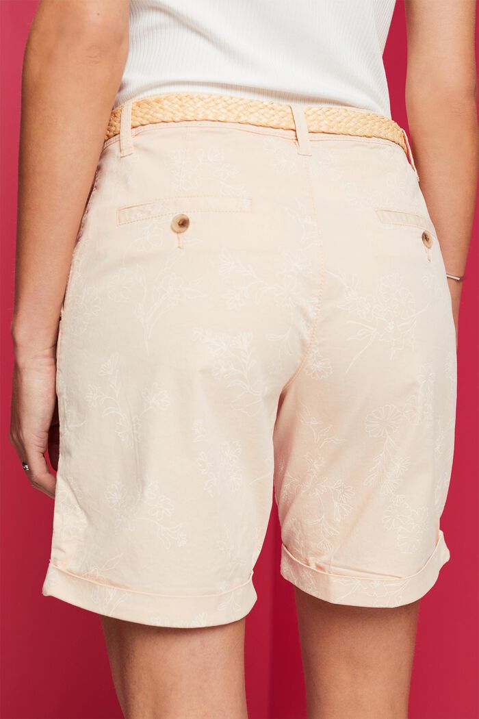 Mønstrede shorts med flettet raffia-bælte, PASTEL PINK, detail image number 4