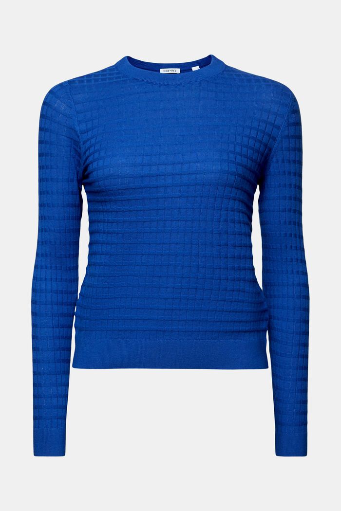 Sweater i strukturstrik, BRIGHT BLUE, detail image number 6