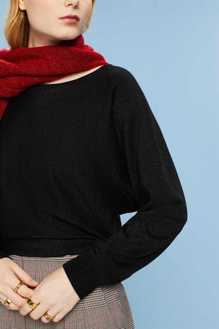Sweater med flagermusærmer, LENZING™ ECOVERO™, BLACK, detail image number 3