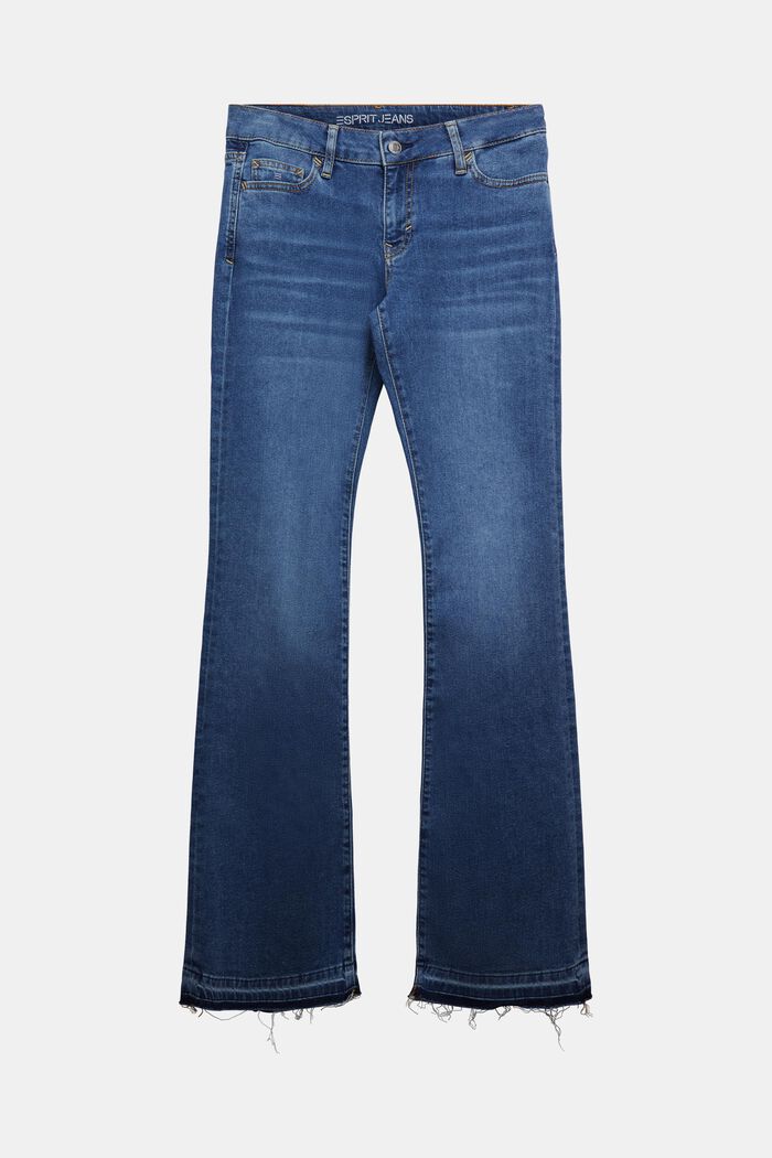 Bootcut-jeans med mellemhøj talje, BLUE MEDIUM WASHED, detail image number 7