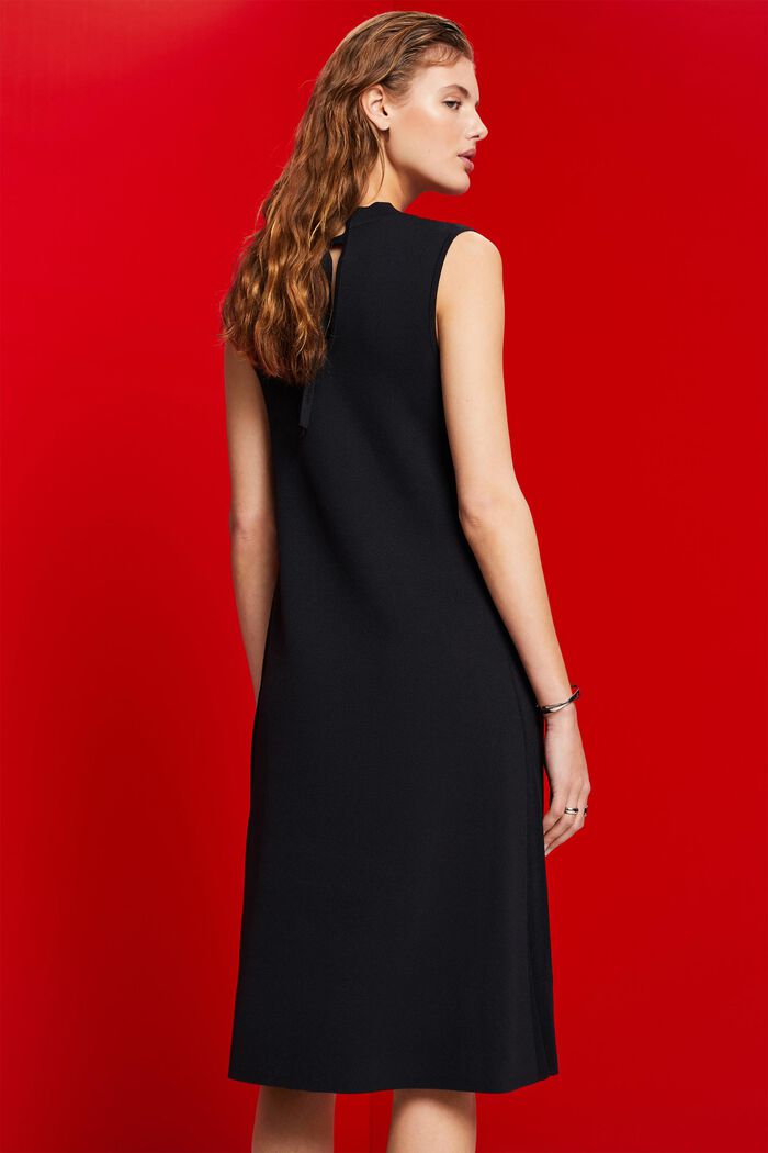 Plisseret og ærmeløs maxi-kjole med rund hals, BLACK, detail image number 3