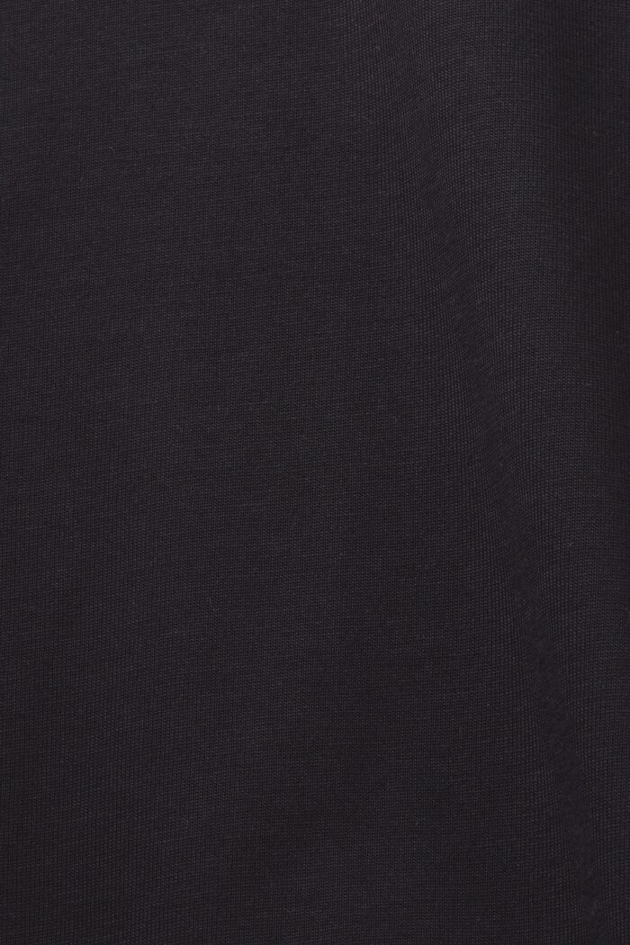 Jersey-T-shirt med V-hals, 100 % bomuld, BLACK, detail image number 5