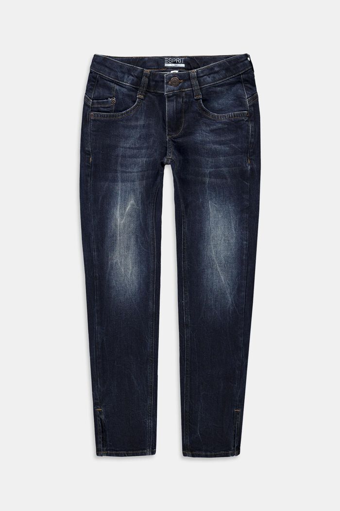 Jeans med justerbar linning, BLUE DARK WASHED, detail image number 0