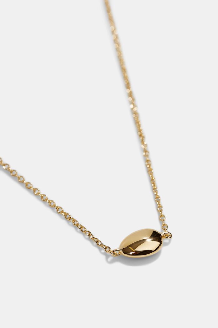 Halskæde med ovalt vedhæng, sterlingsølv, GOLD, detail image number 1