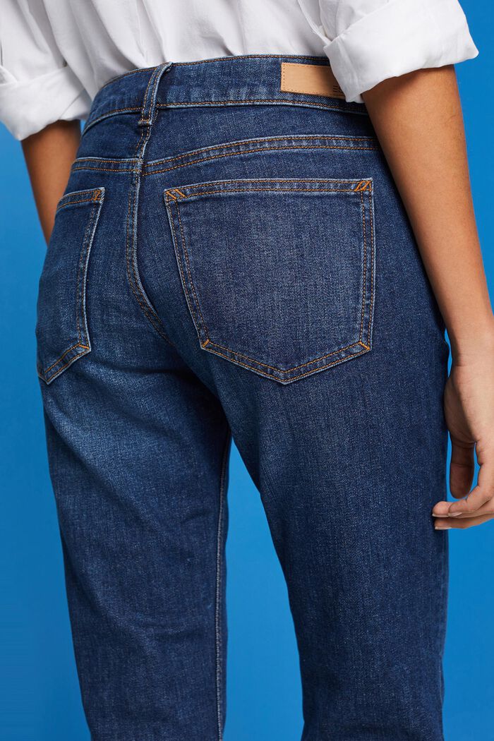 Capri-jeans med mellemhøj talje, BLUE DARK WASHED, detail image number 2