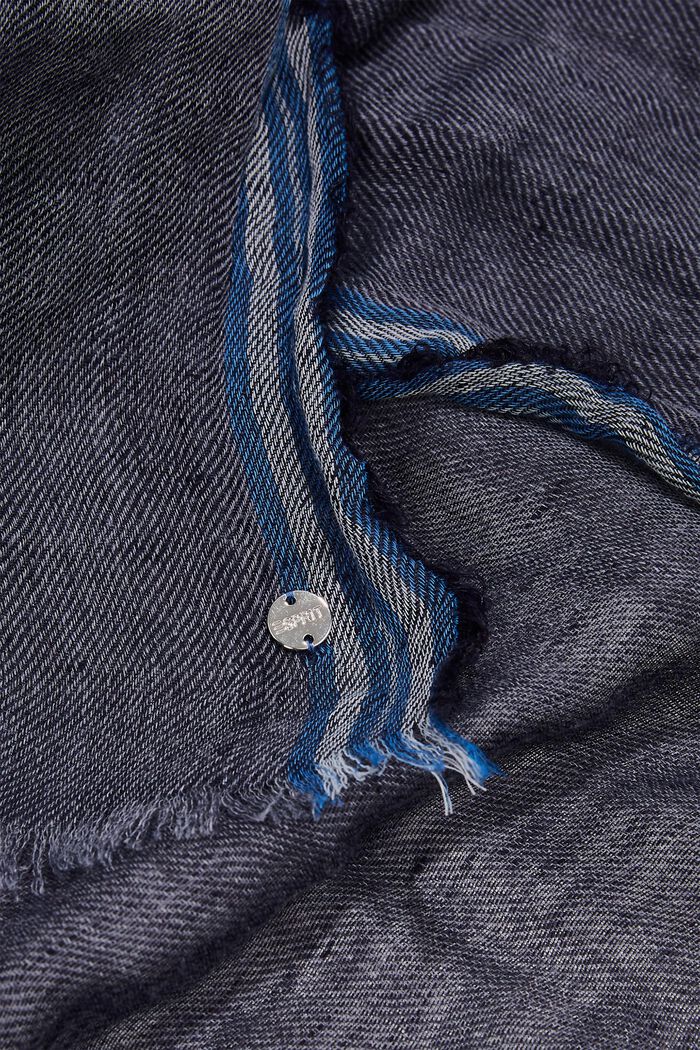 Tørklæde i en hørblanding, DARK BLUE, detail image number 1