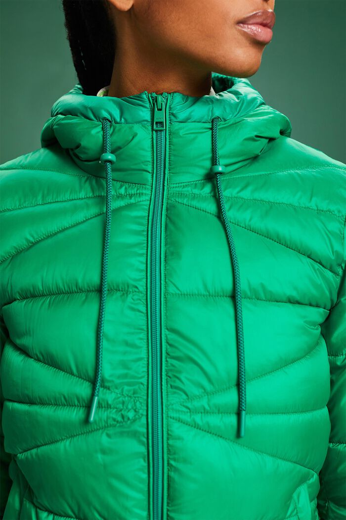 Polstret jakke med hætte, GREEN, detail image number 5