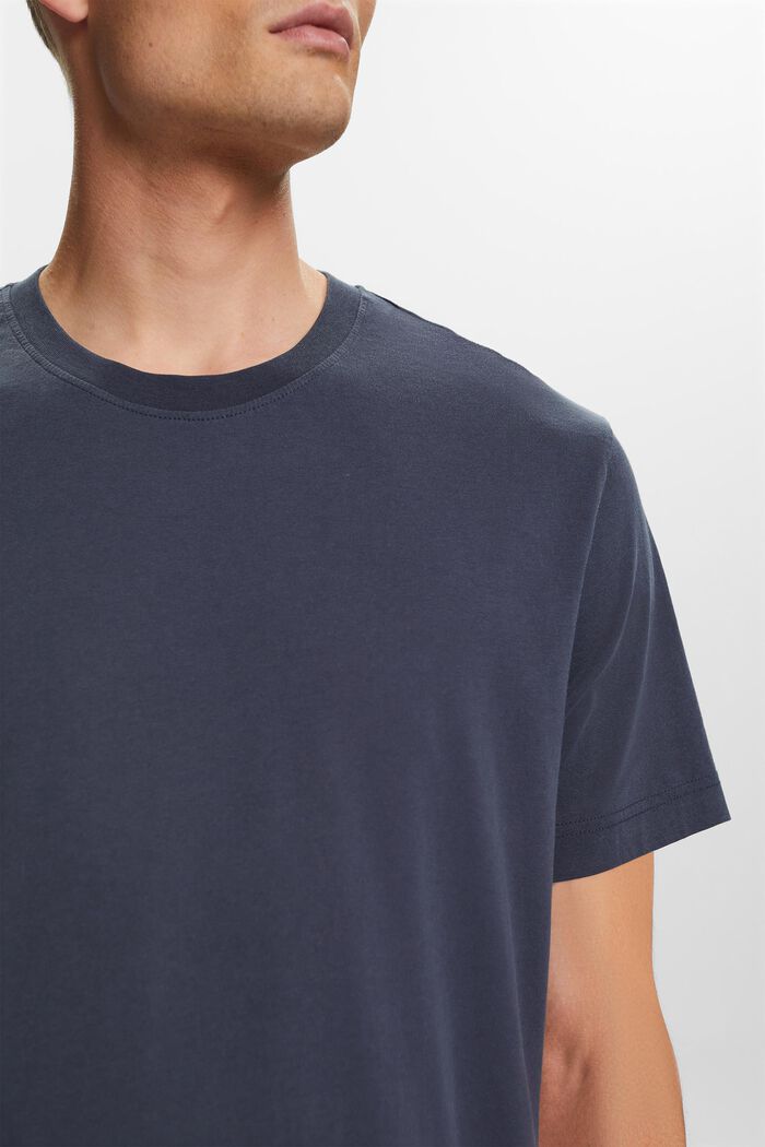 Jersey-T-shirt med rund hals, 100 % bomuld, PETROL BLUE, detail image number 2