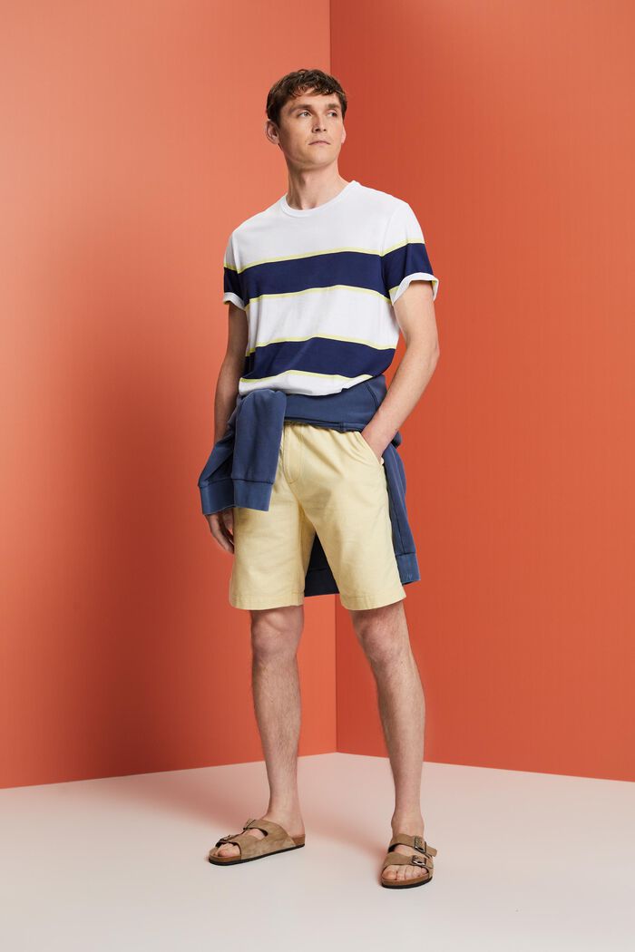 Pull on-shorts i twill, 100 % bomuld, DUSTY YELLOW, detail image number 1