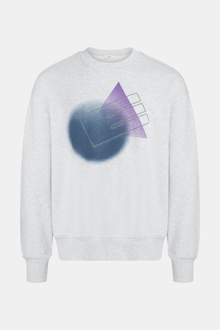 Yagi Archive sweatshirt med grafisk print, LIGHT GREY, detail image number 4