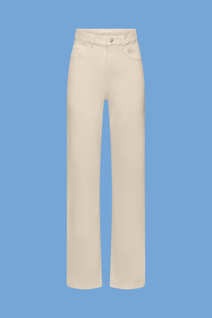 Bukser med høj talje og lige ben, LIGHT TAUPE, detail image number 5