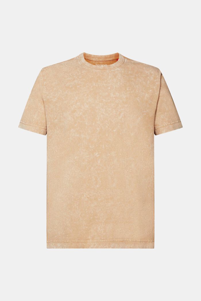 Stenvasket T-shirt, 100 % bomuld, BEIGE, detail image number 5