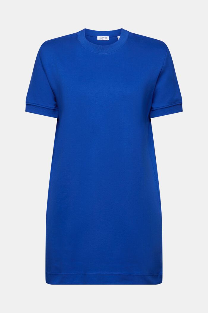 T-shirtkjole i bomuld med skulderpuder, BRIGHT BLUE, detail image number 5