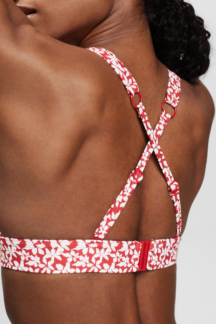 Polstret bikinitop med print, DARK RED, detail image number 1