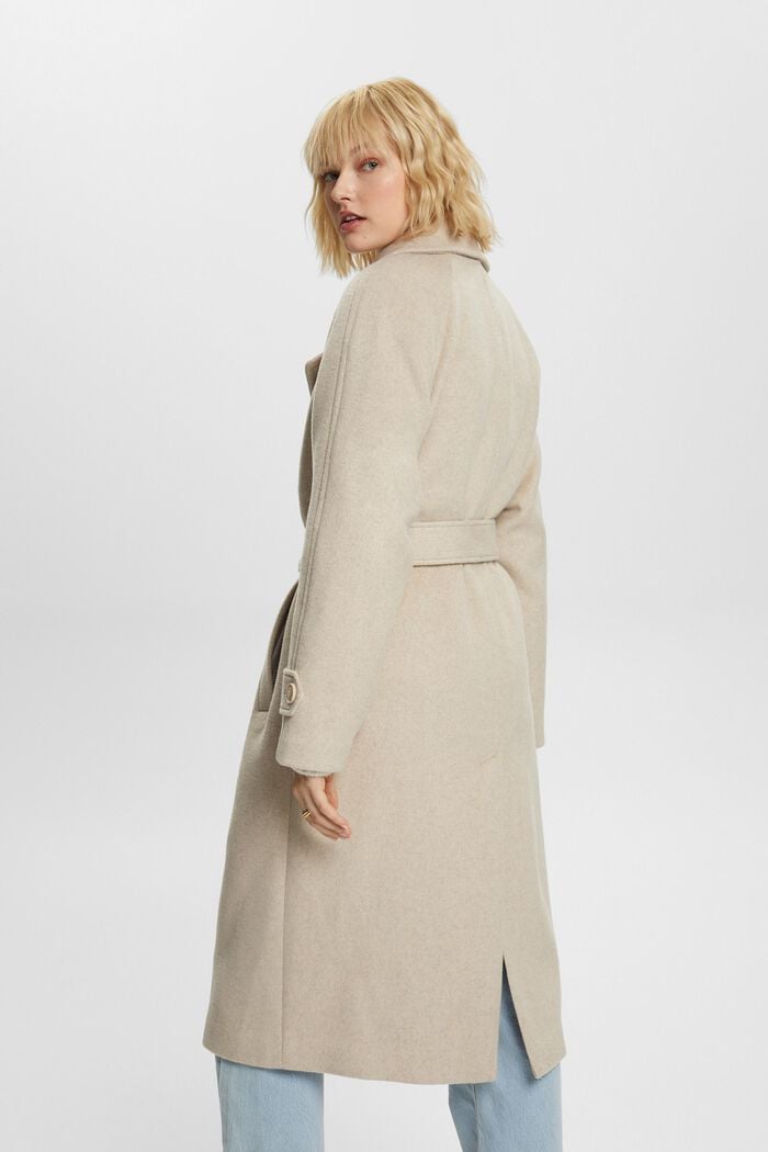 Dobbeltradet frakke i uld og kashmir, ICE, detail image number 3