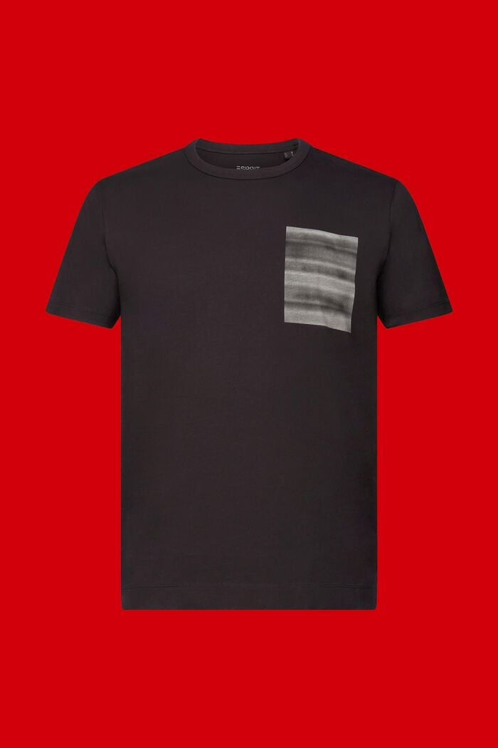T-shirt med rund hals, 100 % bomuld, ANTHRACITE, detail image number 6