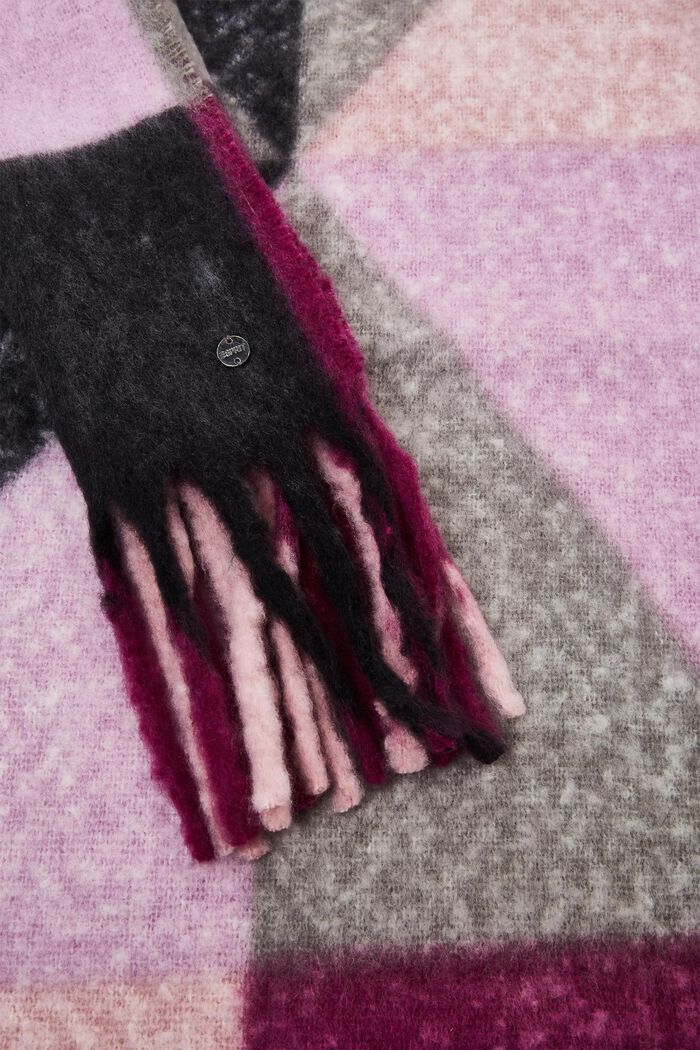 Multifarvet mønstret tørklæde, ANTHRACITE, detail image number 1