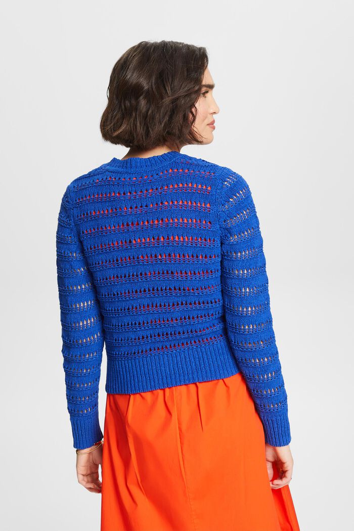 Sweater i åben strik, BRIGHT BLUE, detail image number 2