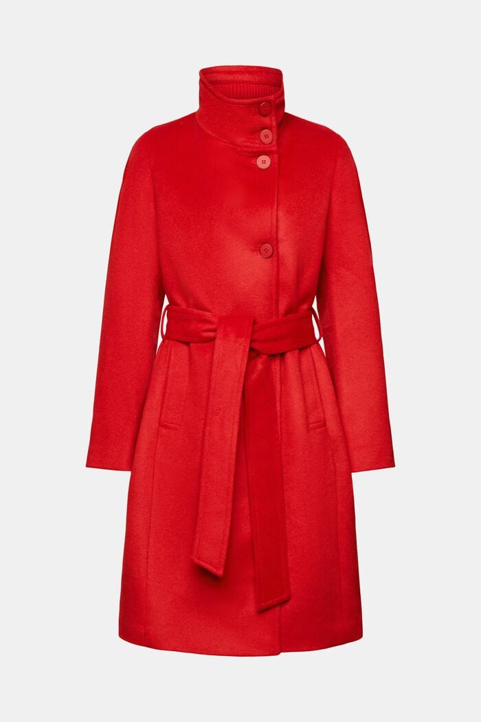 Genanvendt: Frakke i uldmiks med kashmir, RED, detail image number 6