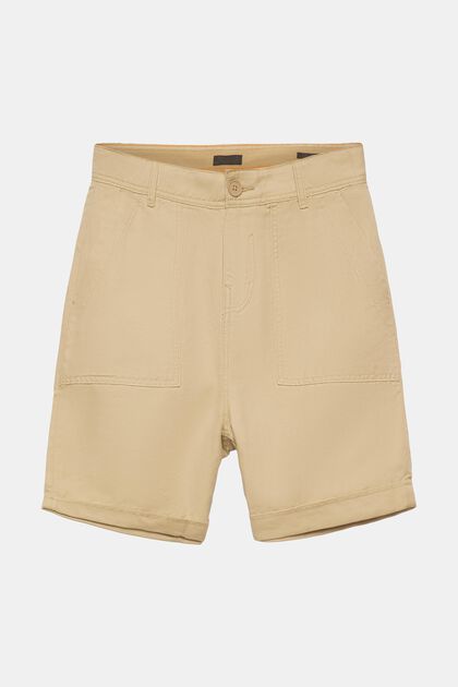 Bermuda-shorts, bomuld/hør-blanding