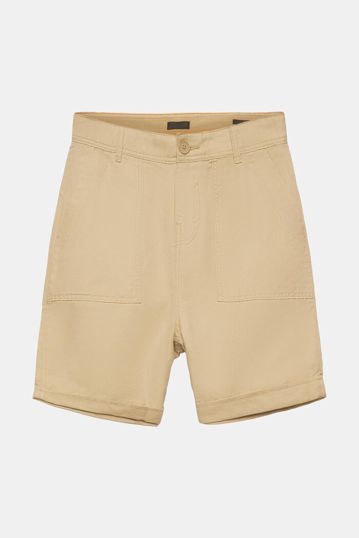 Bermuda-shorts, bomuld/hør-blanding, SAND, detail image number 7